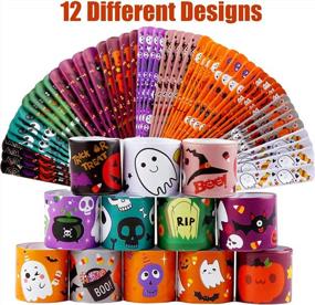 img 2 attached to VEYLIN Halloween Snap Bracelets, 48Pack Slap Bracelets Bulk With Pumpkin Ghost Spider Pattern For Halloween Party Favors