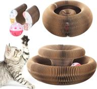 🐱 grey magic organ cat scratching board - durable, foldable & convenient cat scratcher toy with grinding claw scratching ball logo