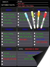img 3 attached to Organize Weekly Meal Planning With Magnetic Dry Erase Chalkboard Calendar - Includes 15" X 11.75" Refrigerator Planner & 4 Liquid Chalk Markers.