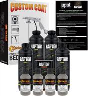 custom shop dove gray urethane spray-on truck bed liner kit and custom coat spray gun with regulator, 4 liters logo