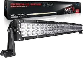 img 4 attached to MICTUNING 50 Inches 288W 3B439C Curved LED Work Light Bar Combo Off Road Driving Fog Light, 24-Month Warranty