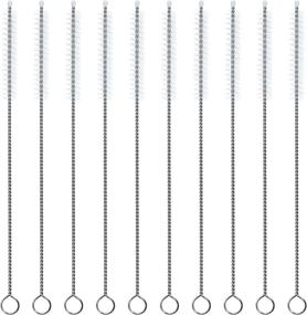 img 4 attached to Set of 10 Straw Cleaner Brushes for Glass, Silicone, Metal Straws, Tea Pot Spouts, and Bottles - Extra Long Nylon Bristles and Stainless Steel Handle - 7.87 inch X 5/16 inch