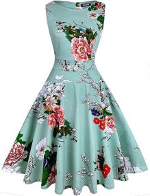 img 4 attached to OWIN Womens Vintage Floral Cocktail Women's Clothing - Dresses