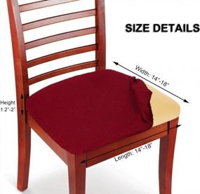img 1 attached to Эластичные чехлы на стулья бордового цвета из спандекса — набор из 2 шт. от WOMACO