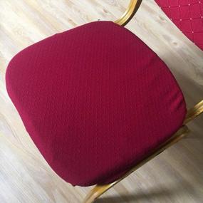 img 2 attached to Wine-Colored Spandex Stretch Chair Seat Covers - Set Of 2 By WOMACO