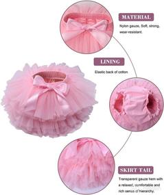 img 1 attached to Soft Tulle Bloomers Set: Baby Girls Tutu Skirt with Diaper Cover, Headband | 6M-3T