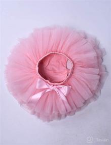 img 2 attached to Soft Tulle Bloomers Set: Baby Girls Tutu Skirt with Diaper Cover, Headband | 6M-3T