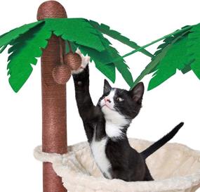 img 1 attached to Natural Sisal Cat Scratching Post Hammock – Coconut Tree 🐱 Design, Indoor Outdoor, Cat Scratcher and Bed for Kittens and Adults