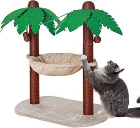 img 2 attached to Natural Sisal Cat Scratching Post Hammock – Coconut Tree 🐱 Design, Indoor Outdoor, Cat Scratcher and Bed for Kittens and Adults