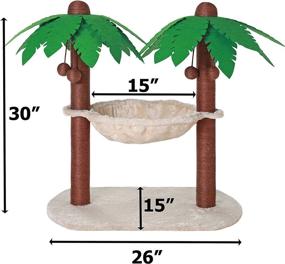 img 3 attached to Natural Sisal Cat Scratching Post Hammock – Coconut Tree 🐱 Design, Indoor Outdoor, Cat Scratcher and Bed for Kittens and Adults