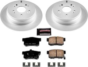 img 1 attached to 🔧 Rear Power Stop CRK206 Coated Brake Rotor & Ceramic Brake Pads