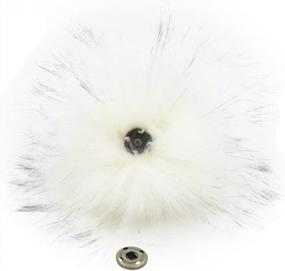 img 3 attached to Pack Of 12 Faux Raccoon Fur Pom Poms With Detachable Snap Fasteners For Knitted Accessories, Hats, Scarves - Assorted Colors, Fluffy 4.3 Inch Charm Balls By SUSULU