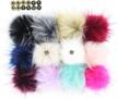 pack of 12 faux raccoon fur pom poms with detachable snap fasteners for knitted accessories, hats, scarves - assorted colors, fluffy 4.3 inch charm balls by susulu logo