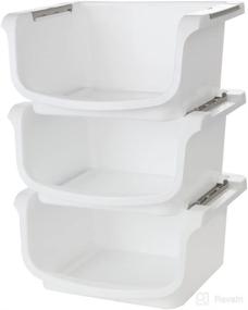 img 4 attached to 📦 Efficient Home-X Small Nesting and Stackable Storage Bins, Set of 3 - Maximize Storage with 10L x 8W x 5.75H Space