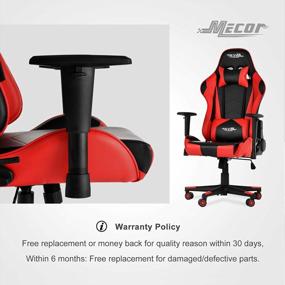 img 1 attached to Rev Up Your Gaming Experience With Mecor'S High-Performance Racing Chair – Adjustable And Comfortable In Sleek Red PU Leather!
