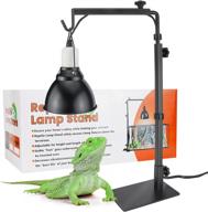 reptile light fixture with adjustable heat lamp stand, 5.5 inch terrarium dome lamp for improved habitat & heat regulation for snakes, tanks, lizards, amphibians, tortoises (lamp stand + light fixture) logo