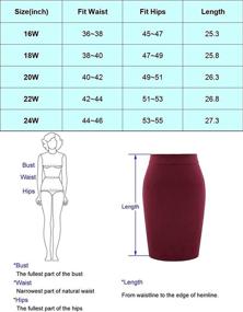 img 2 attached to Womens Elastic Stretch Bodycon Pencil Women's Clothing and Skirts