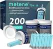 metene td-4116 blood glucose test strips, 200 count test strips for diabetes, use with metene td-4116 blood glucose monitor only logo