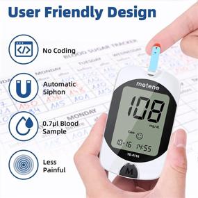 img 1 attached to Тест-полоски для измерения уровня глюкозы в крови Metene TD-4116, тест-полоски на 200 единиц для диабета, использовать только с прибором для измерения уровня глюкозы в крови Metene TD-4116