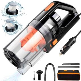img 4 attached to 🚗 High Power Car Vacuum Cleaner - WMDA Portable 150W/7500Pa for Car Interior Cleaning Kit, Wet or Dry, Men/Women, 16.4Ft Corded (Black)