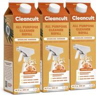 cleancult all-purpose cleaner refills, orange zest, 32oz, 3 pack - made with citric acid, coconut-derived ingredients, & essential oils - safe for all surfaces - 100% recyclable carton логотип