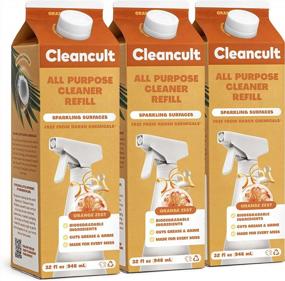 img 4 attached to Cleancult All-Purpose Cleaner Refills, Orange Zest, 32Oz, 3 Pack - Made With Citric Acid, Coconut-Derived Ingredients, & Essential Oils - Safe For All Surfaces - 100% Recyclable Carton