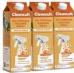 cleancult all-purpose cleaner refills, orange zest, 32oz, 3 pack - made with citric acid, coconut-derived ingredients, & essential oils - safe for all surfaces - 100% recyclable carton logo