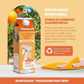 img 3 attached to Cleancult All-Purpose Cleaner Refills, Orange Zest, 32Oz, 3 Pack - Made With Citric Acid, Coconut-Derived Ingredients, & Essential Oils - Safe For All Surfaces - 100% Recyclable Carton