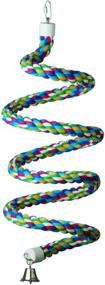 img 4 attached to Enhance Your Bird's Playtime with Super Bird Creations SB326 Colorful Cotton 🦜 Bungee Rope Bird Toy - Extra-Large Size, Ringing Bell Included, 1.25” x 97”