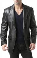 bgsd men's richard classic leather blazer lambskin sport coat jacket - regular, big & tall and short sizes available! logo