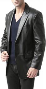 img 1 attached to BGSD Men'S Richard Classic Leather Blazer Lambskin Sport Coat Jacket - Regular, Big & Tall And Short Sizes Available!