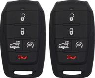 2pcs btopars 5-button air suspension keyless case cover skin protector holder in black rubber - compatible with dodge ram 1500 2019-2022 логотип