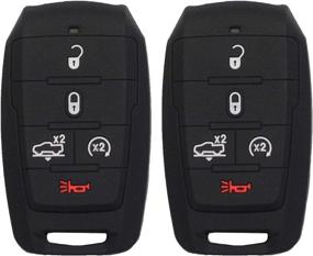 img 4 attached to 2pcs Btopars 5-Button Air Suspension Keyless Case Cover Skin Protector Holder in Black Rubber - Compatible with Dodge Ram 1500 2019-2022