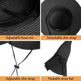img 1 attached to 👒 Ultimate UV Protection: Stylish, Packable Women's Sun Hats with Large Wide Brim & Straw Design