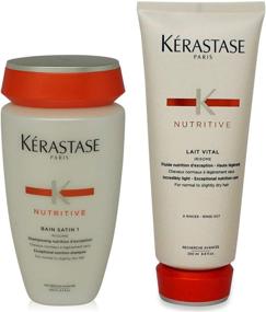 img 1 attached to 💇 Kerastase Satin 8 5Oz Vital Repairing Shampoo & Conditioner Combo 8Oz - Achieve Silky, Luxurious Hair