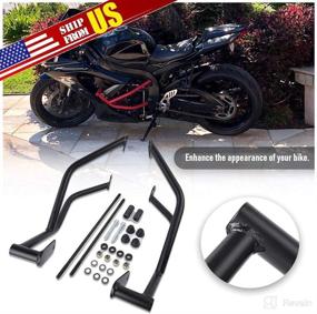 img 1 attached to Stunt Cage Slider Engine Guard Steel Crash Bar for GSX-R600 GSX-R750 - Motorcycle Frame Falling Protector, Crashbar Bumper - GSXR GSX-R 600 750 Accessories 2006-2010