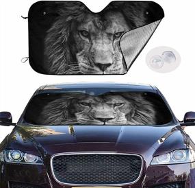 img 2 attached to Cool Lion Car Windshield Sun Shade - Universal Fit, Keep Your Vehicle Cool Up To 51.2" X 27.5"!