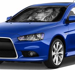 img 1 attached to Cool Lion Car Windshield Sun Shade - Universal Fit, Keep Your Vehicle Cool Up To 51.2" X 27.5"!
