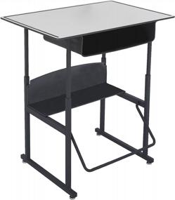 img 4 attached to 📚 Safco Products AlphaBetter Adjustable-Height Desk: 36"W x 24"D Premium Desktop with Book Box and Swinging Footrest Bar- Boost Productivity and Comfort!
