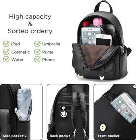 img 1 attached to Fashion Backpack Teenage Leather Shoulder Women's Handbags & Wallets : Fashion Backpacks