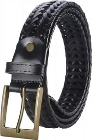 img 4 attached to Leather Woven Braided Belts For Men - Lavemi Mens Belts, Ideal For Casual Wear, Jeans, Dress, Golfing, Comes With Gift Box