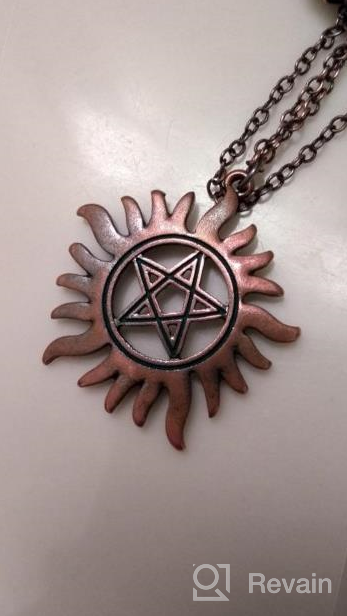 img 1 attached to Hematite Anti Possession Symbol Pentagram Necklace by LUX ACCESSORIES - Novelty Charm for Enhanced SEO review by Craig Edwards