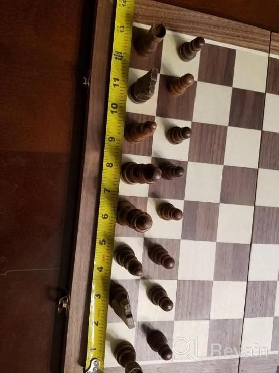img 1 attached to AGREATLIFE'S Original 15" Magnetic Chess Board Set - Wooden Chess Board For Kids And Adults - Universal, Competition Ready - Hand Carved Travel Game Chess Pieces - Felted Board Storage, Vintage Chess review by Joshua Reese