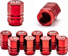 img 1 attached to 🚛 OhYeah! Valve Stem Caps by Oil Udder, Aluminum Tire Valve Caps for Truck, SUV, Car - 2 Sets, Laser Engraved (LF, RF, LR, RR), 8-Pack