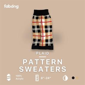 img 3 attached to 🐶 Colorful Plaid Fairisle Dog Sweaters by Fabdog - Winter Clothes for Puppies and Large Dogs - Available in Sizes 8" to 24