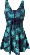 ecupper shapping printed swimdress boyshort women's clothing - swimsuits & cover ups logo