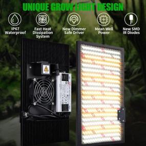 img 3 attached to WAKYME J-1000W LED Grow Light Waterproof 2X4Ft Dimmable Sunlike Full Spectrum Grow Lamp Plant Light With Fan For Hydroponic Indoor Seedling Veg And Flower Greenhouse Growing Light With 350Pcs LEDs