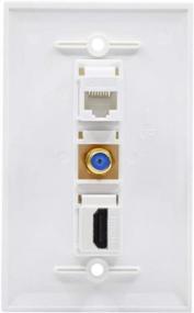 img 2 attached to High-Quality HDMI Ethernet Coax Wall Plate For Seamless Connectivity At Home Or Office