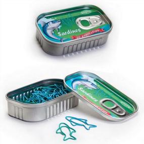 img 3 attached to Sardine Fish Shaped Paper Clips: 30 Count In Decorative Tin Box