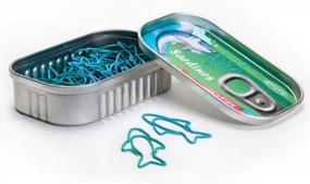 img 4 attached to Sardine Fish Shaped Paper Clips: 30 Count In Decorative Tin Box